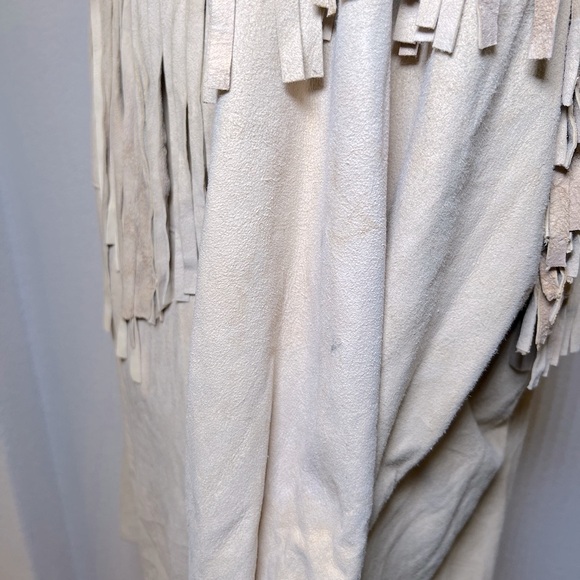 Saks Fifth Ave 100% suede top with fringe- vintage buttery soft amazing luxury - Picture 6 of 17